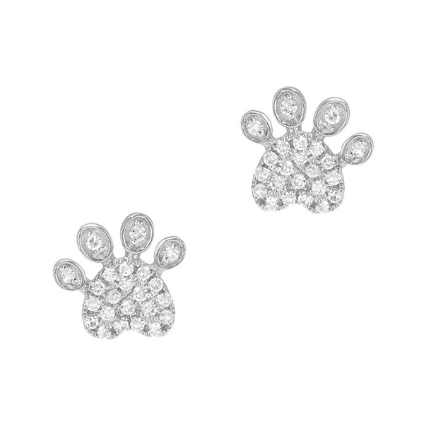 Paw print 2024 earrings white gold