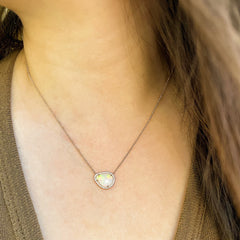 pretty petite opal necklace in 14k gold and natural diamonds