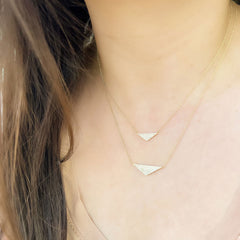 medium and large triangle necklaces