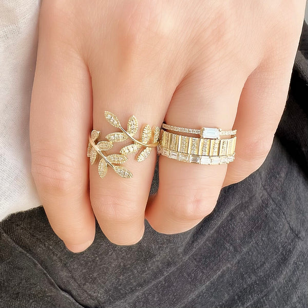 Gold leaf hot sale ring band