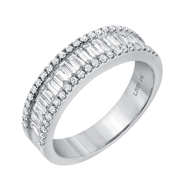 Heirloom Large Baguette Diamond Halfway Band