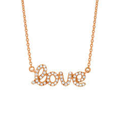 love script cursive handwriting necklace