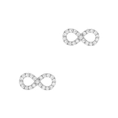 infinity symbol gold and diamond studs