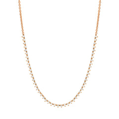 halfway tennis necklace with natural diamonds in solid 14k gold with all natural diamonds