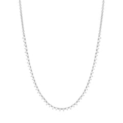 halfway tennis necklace with natural diamonds in solid 14k gold with all natural diamonds