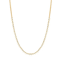 halfway tennis necklace with natural diamonds in solid 14k gold with all natural diamonds