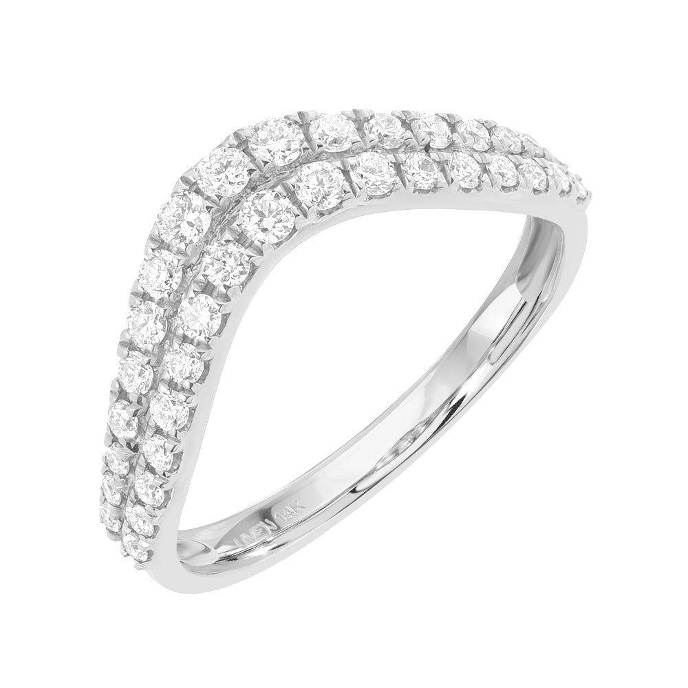 9ct White Gold Diamond Wishbone Eternity Ring at Segal's Jewellers