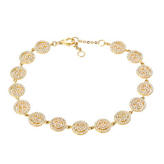 smiley face tennis bracelet in yellow gold with diamonds