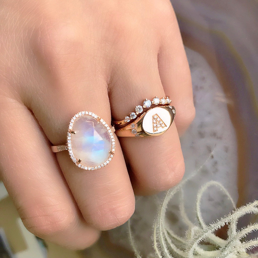Anemone Jewelry Sterling Silver Rings, Moonstone Ring, Rainbow India | Ubuy