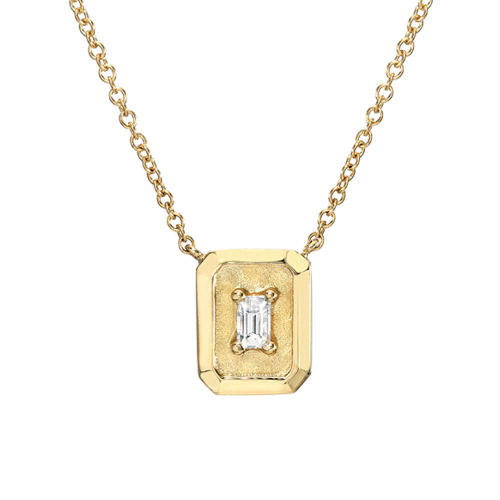 Liven Co -Padlock Baguette Necklace | Lock Pendant in Gold | Liven Fine Jewelry Yellow Gold