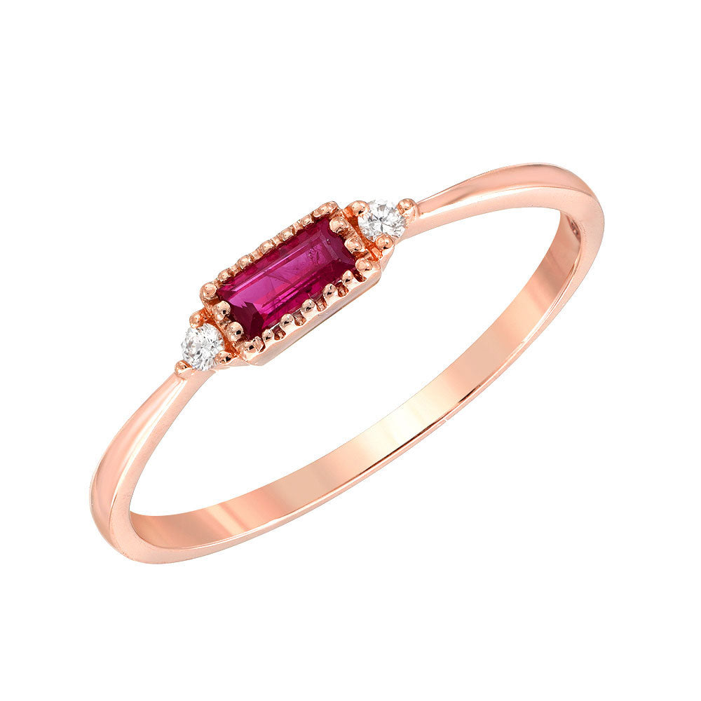Gold and Ruby Square Stone Ring – KennethJayLane.com