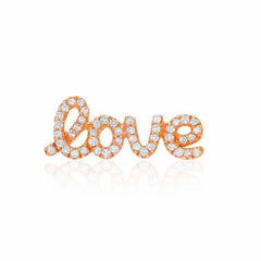 love script post earring in rose gold